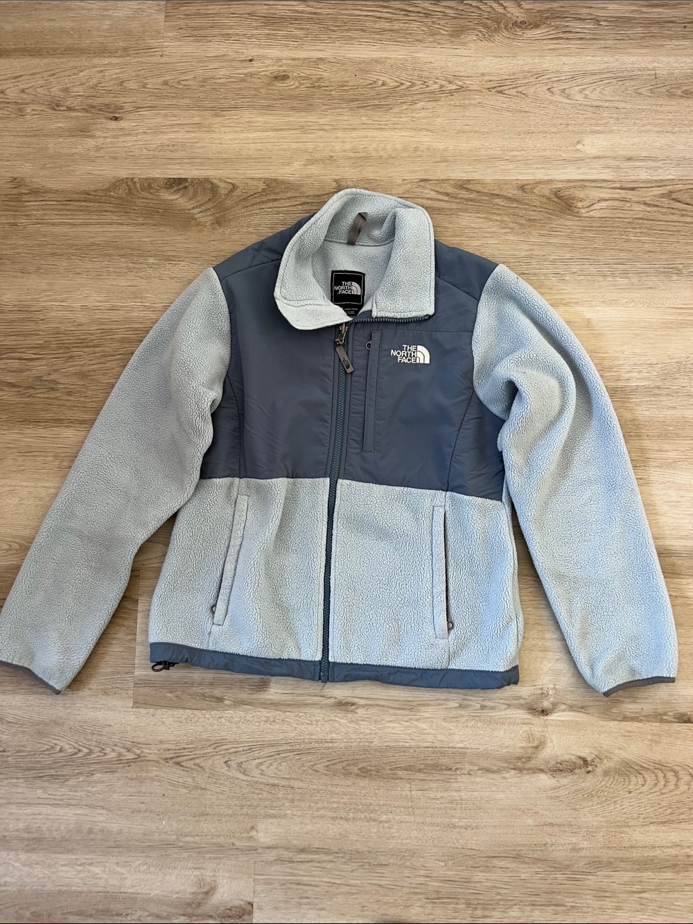 North Face Women’s Two-Tone Light Blue and Slate Fleece Jacket